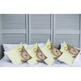 thumbnail image 6 of Ambesonne Cartoon Throw Pillow Cover 4 Pack, Hedgehog Chevron, 18", Green Brown Beige, 6 of 6
