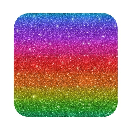 

Bingfone Rainbow Glitter Personalized Coaster Set 4 For Drinks Coffee Table Bar Beer Wine Cup Coasters 4 Inch