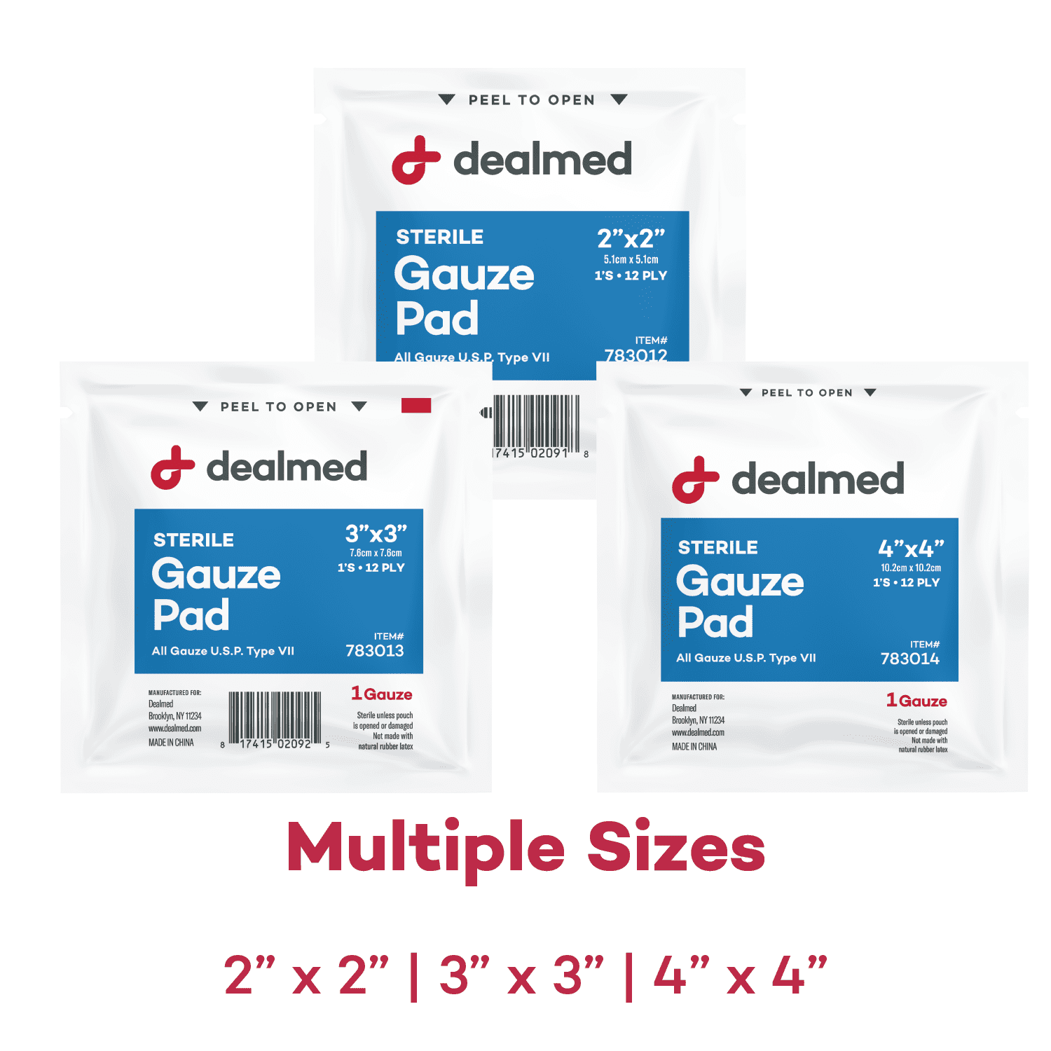 Dealmed Sterile Gauze Pads 600 Count - 4x4 Inch Medical Wound Dressings
