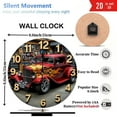 thumbnail image 3 of Classic Car Garage Wall Clock Hot Rod Decor 10-Inch Silent Wooden Wall Clock, Battery Operated (AA Batteries Not Included), Artistic Home Decor, 3 of 7