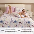 thumbnail image 3 of Smuge 3 Pcs Floral Bedding Comforter Set Purple Yellow Flower Queen/Full Size Bed in a Bag Fitted Pillowcases for Adult, 3 of 8