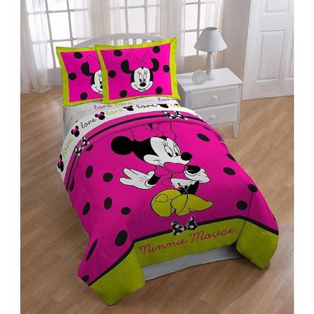 Disney Minnie Mouse Neon Twin Full Size Comforter And
