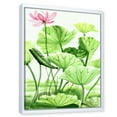 thumbnail image 3 of Designart 'Ancient Lotus Leaves In The Pond' Traditional Framed Canvas Wall Art Print, 3 of 5
