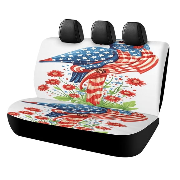 4th of July Car Accessories Bench Seat Covers for Cars Print Car Seat Protector Cover for Rear Universal Fit
