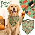 thumbnail image 7 of Fall Dog Bandana with Pumpkin and Pie Print, Green Thanksgiving Design, for Small Dogs and Cats, Tie-On Pet Accessory, 7 of 7