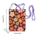 thumbnail image 4 of Multi-Color Cross-Body Handbag 8.27×5.91in Waterproof, Scratch-Resistant And Odor-Free Detachable Shoulder Strap Retro Groovy Flowers Pattern (10), 4 of 8