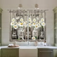thumbnail image 4 of Farmhouse Floral Kitchen Curtains Butterfly Daisy Flower Rustic Vintage Inspirational Small Short Cafe Window Curtains Wooden Country Quotes Bathroom Tier Window Treatment Drapes 27.5x36 Inch, 4 of 6