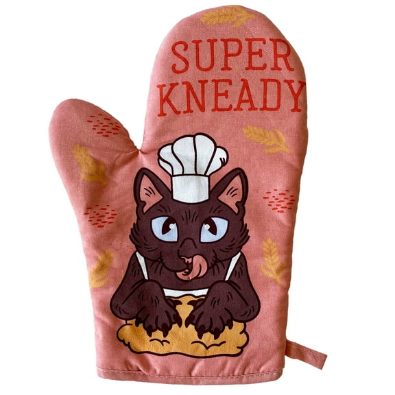 Super Kneady Oven Mitt Funny Pet Kitty Cat Lover Baking Kitchen Glove