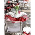 thumbnail image 4 of Outdoor Tablecloth with Umbrella Hole and Zipper, Red Pink Valentine's Day Round Table Cloth 60 Inch Waterproof Tablecloth, Love Heart Eucalyptus Leaves Picnic Table Cover for Patio Camping, 4 of 7
