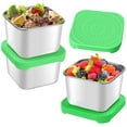 thumbnail image 2 of 3 Pack Stainless Steel Snack Containers,6oz Small Metal Food Storage Containers with Leak Proof Silicone Lids,Reusable Lunch Snack Condiment Sauce Storage Set,for Travel,Picnic,Office, 2 of 6