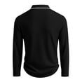 thumbnail image 5 of Telankuip Men's Knit Polo Shirts 2026 Early Spring Long Sleeve Quarter Zipper Polo Sweater Ribbing Pure Color Stretch Slim Fit Soft Comfortable Business Casual Pullover Tops 1-Black XL, 5 of 7