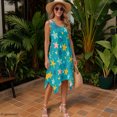 thumbnail image 2 of HELLHERO Side Pockets Ladies Irregular Hem Casual Dress, Starfish Pattern Summer Sleeveless Dress Polyester Durable Asymmetric Dresses Round Neck, 2 of 8
