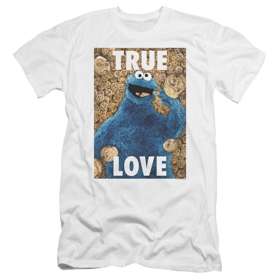 Sesame Street Beautiful Cookies Premium Canvas Adult Slim Fit 30/1 T-Shirt White