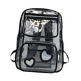 thumbnail image 2 of Mochila transparente jinwen para regalo de cumpleaños para estudiantes de primaria y adolescentes Negro 30 cm x 13 cm x 43 cm, 2 of 8