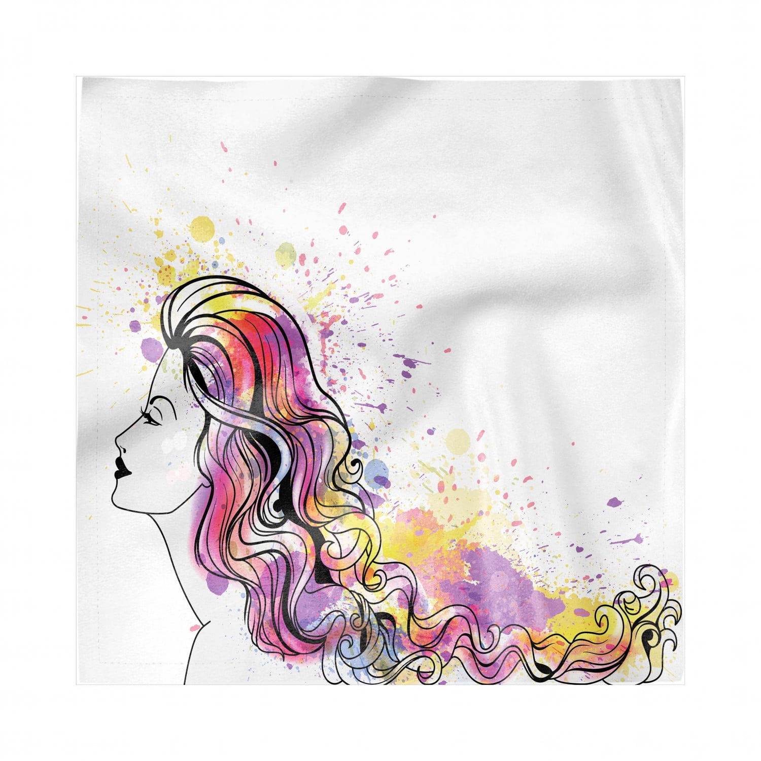 Hair Salon Decorative Satin Napkins Set Of 4 Line Art Work Drawn Hair Model On Soft Rainbow Color Ink Splatter Background Square Fabric Party Dinner Napkin 18 Multicolor By Ambesonne Hair Salon Decorative Satin Napkins Set Of 4 Line Art Work Drawn Hair Model On Soft Rainbow Color Ink Splatter Background Square Fabric Party Dinner Napkin 18 Multicolor By Ambesonne