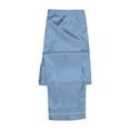 thumbnail image 6 of Ediodpoh Satin Silk Button Down Pajamas PJ's Sets Solid Two Piece Family Matching Sleepwear Loungewear Long Sleeve Silk Nightwear for Men Light Blue XXL, 6 of 9