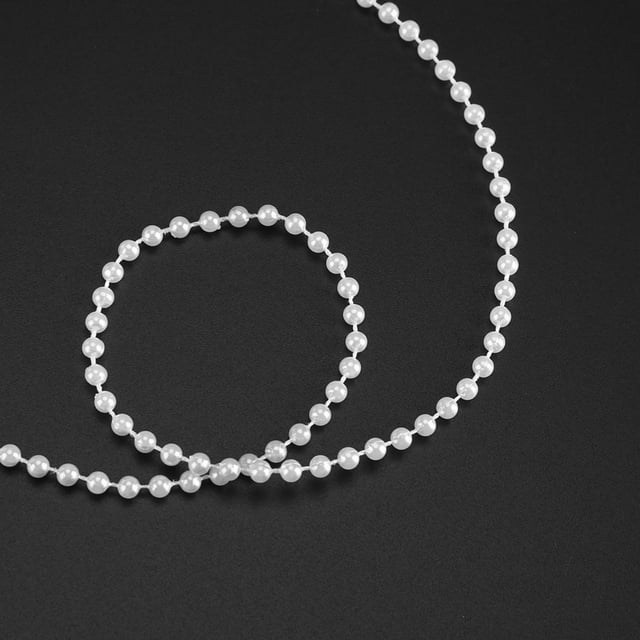 Perle Rideau Perles Rideau Abs Perle Artificielle 40M Rouleau 4Mm Perle Artificielle Bricolage Ornements Perles Rideau Mariage Festival Fête Décor Beige