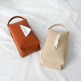 thumbnail image 2 of 1 funda para pañuelos colgantes para coche, funda moderna de piel sintética para pañuelos, funda rectangular para servilletas, para coche, cocina, baño y dormitorio, 2 of 5