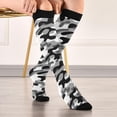 thumbnail image 5 of FREEAMG High Elasticity Compression Socks, High Knee Socks Adult Universal Leisure Relieve Fatigue,Charcoal Black White Grey Camo Travel Daily with Running (1 Pair), 5 of 7