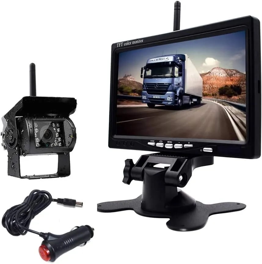 Backup Camera with Monitor Kit, Waterproof 18 IR LED Night Vision