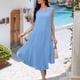 thumbnail image 4 of mfyjkho Vestidos de fiesta para mujer, Vestido irregular de color liso para mujer, suelto, sin mangas, con cuello redondo y botones laterales Vestidos largos para mujer xxl, 4 of 7