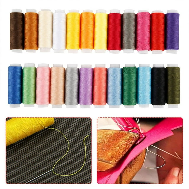 24 Pcs Bobines de Fils à Coudre Ensemble de Couleurs Assorties Fils à Coudre à la Main Fil de Bobine Multifonction Pratique Assortiment de Fils en Polyester pour Couture à la Main et à la Machine DIY