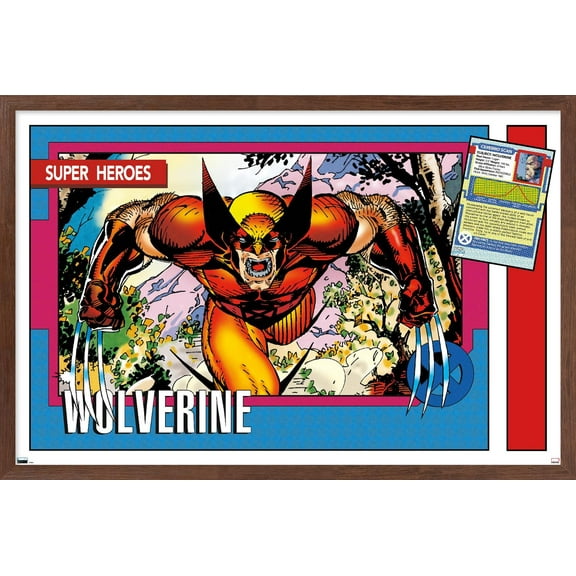 Marvel Trading Cards - Wolverine Wall Poster, 22.375" x 34" Framed