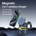 thumbnail image 4 of Cargador inalámbrico magnético de carga rápida 5 en 1 con altavoz y luz nocturna compatible con iPhone/i-Watch y auriculares, 4 of 6
