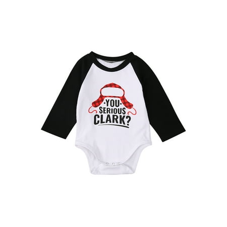 

Carolilly Newborn Christmas Loose Romper Toddler Letter Pattern Long Sleeve Round Neck Color Block Playsuit