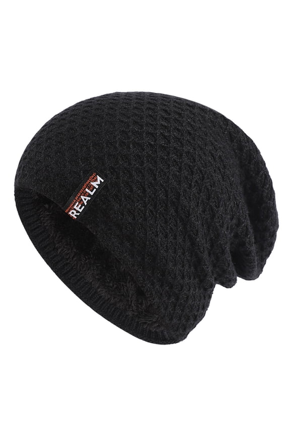 Beanie Cotton Socks Winter Hats For Men Women Soft Warm Knit Hat Ski Stocking Cuffed Cap Running Hat Hats for Women Black One Size