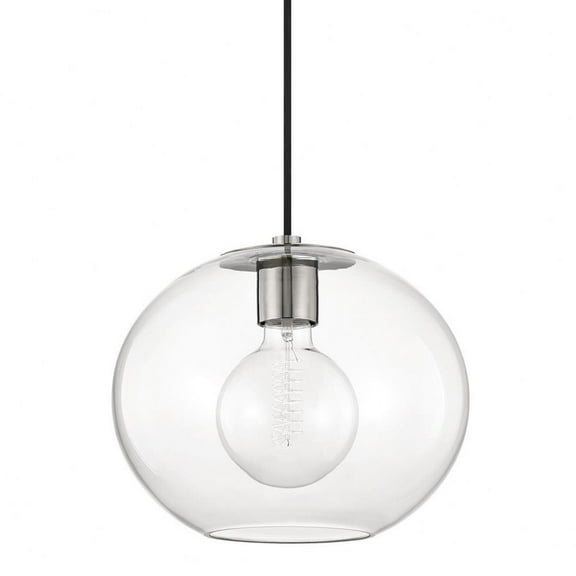 -1-Light Large Pendant in Style-12.25 inches Wide By 10.5 inches High-Polished Nickel Finish Bailey Street Home 735-Bel-3321879