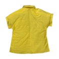 thumbnail image 4 of HBFAGFB Womens Shirts Lapel Button Down Cardigan Short Sleeve Top with Pockets Daily Wear Yellow Size M, 4 of 5