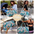 thumbnail image 4 of Garronmavis Large Quilted Duffle Bag for Women, Tropical Floral Weekender Travel Bag, Carry On Overnight Gym Dance Bag with Luggage Sleeve and Zipper Pockets, 4 of 7