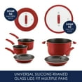 thumbnail image 5 of Rachael Ray Cook + Create 11 Piece Aluminum Nonstick Pots and Pans, Red, 5 of 13