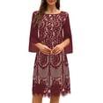 thumbnail image 4 of Vestido COOAN con lentejuelas de encaje formal y coctel para invitadas a la boda, 4 of 8