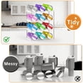 thumbnail image 6 of FOUKUS Water Bottle Organizer 4-Tier Stackable Holder – Fits 12 Large 40oz Tumblers Compatible with Stanley Cup, Modular Storage Rack – Clear Plastic Organizer for Cabinet, Kitchen, Pantry, Fridge, 6 of 6