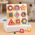 thumbnail image 4 of Juego de mesa de rompecabezas geométrico de madera para preescolar, aprendizaje de colores, formas geométricas, rompecabezas de combinación, juguete educativo para niños y niñas., 4 of 8
