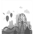 thumbnail image 3 of Ambesonne Ferris Wheel Duvet Cover Set, Park Silhouette City, 2-Calking, Grey Pale Grey and White, 3 of 7