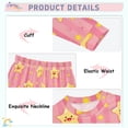 thumbnail image 4 of Cute Stripe Stars Pattern Cotton Pajamas 2 Piece Set Sleepwear Soft and Comfortable Homewear Nightwear, 4 of 7