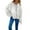 White, variant on Herrnalise Womens Fleece Jacket Fuzzy Long Sleeve Short Coats Button Down Sherpa Outerwear With Pockets Gray,L