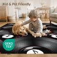thumbnail image 4 of ODIKA 4'x6' Washable Area Rug Stain Resistant, Low Pile, Easy Care Vinyl Record Disc Eight Grunge Round Movie Blanket Music Note Refined Structured for Dorm Room, Small Living, 4 of 7