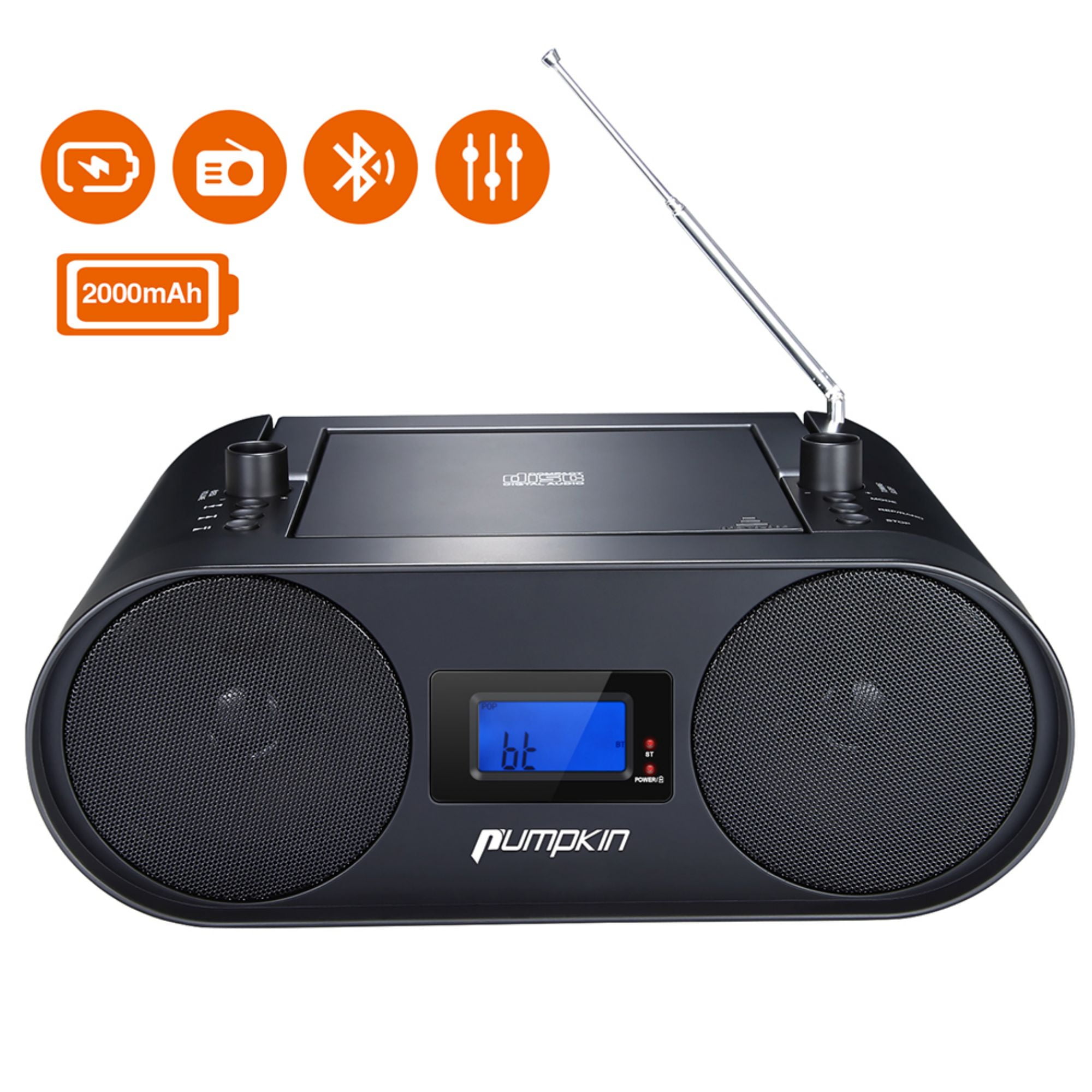 Pumpkin Bluetooth Boombox Portable CD 