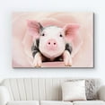 thumbnail image 2 of wall26 Canvas Print Wall Art Pig Portrait in Rose Petal Flowers Animals Wildlife Digital Art Realism Rustic Scenic Nature Photography Colorful for Living Room, Bedroom, Office - 12"x18", 2 of 5