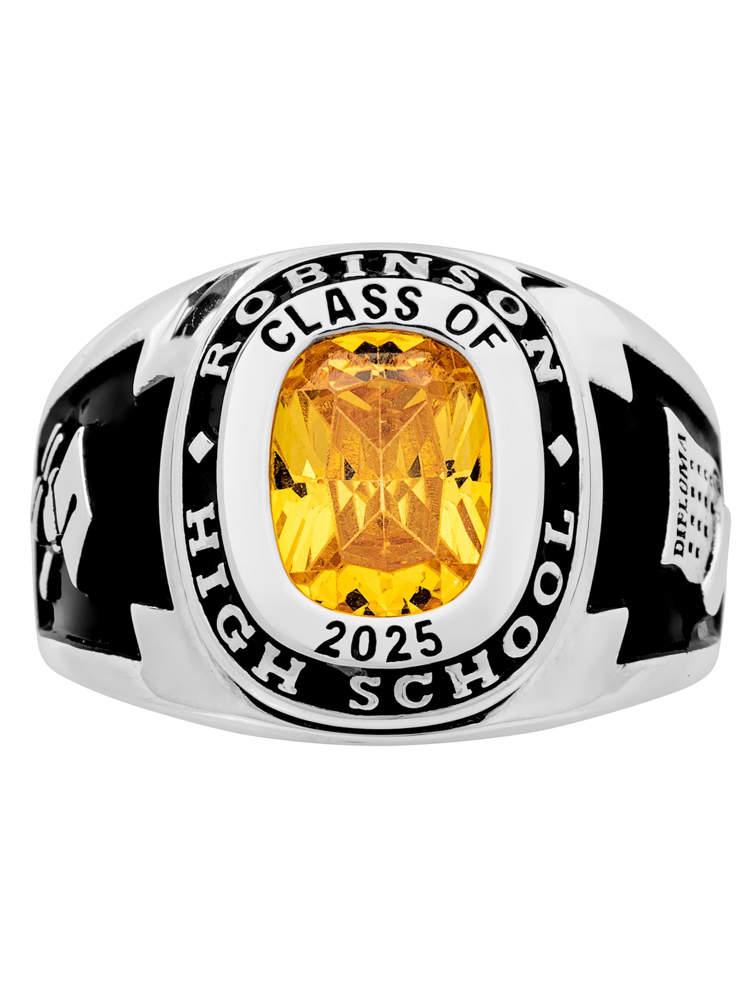 Order Now for 2025 Graduation, Freestyle Men's Cushion Birthstone Class Ring, Personalized, High School or College