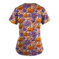 thumbnail image 3 of Uniforme médico de manga corta con cuello en V y estampado divertido, cómodo y con temática de Halloween para mujer, 3 of 3