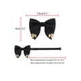 thumbnail image 2 of Men's Ribbon Leaf Pendant Pre-tied Bow Ties Necktie  Collar Fashion for School Uniform Wedding One Size Black, 2 of 5