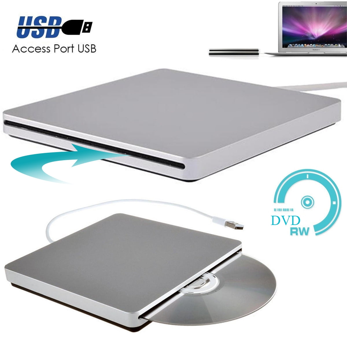 Portable Ultrathin USB External Driver DVD CD Dirver Player CDRW DVD