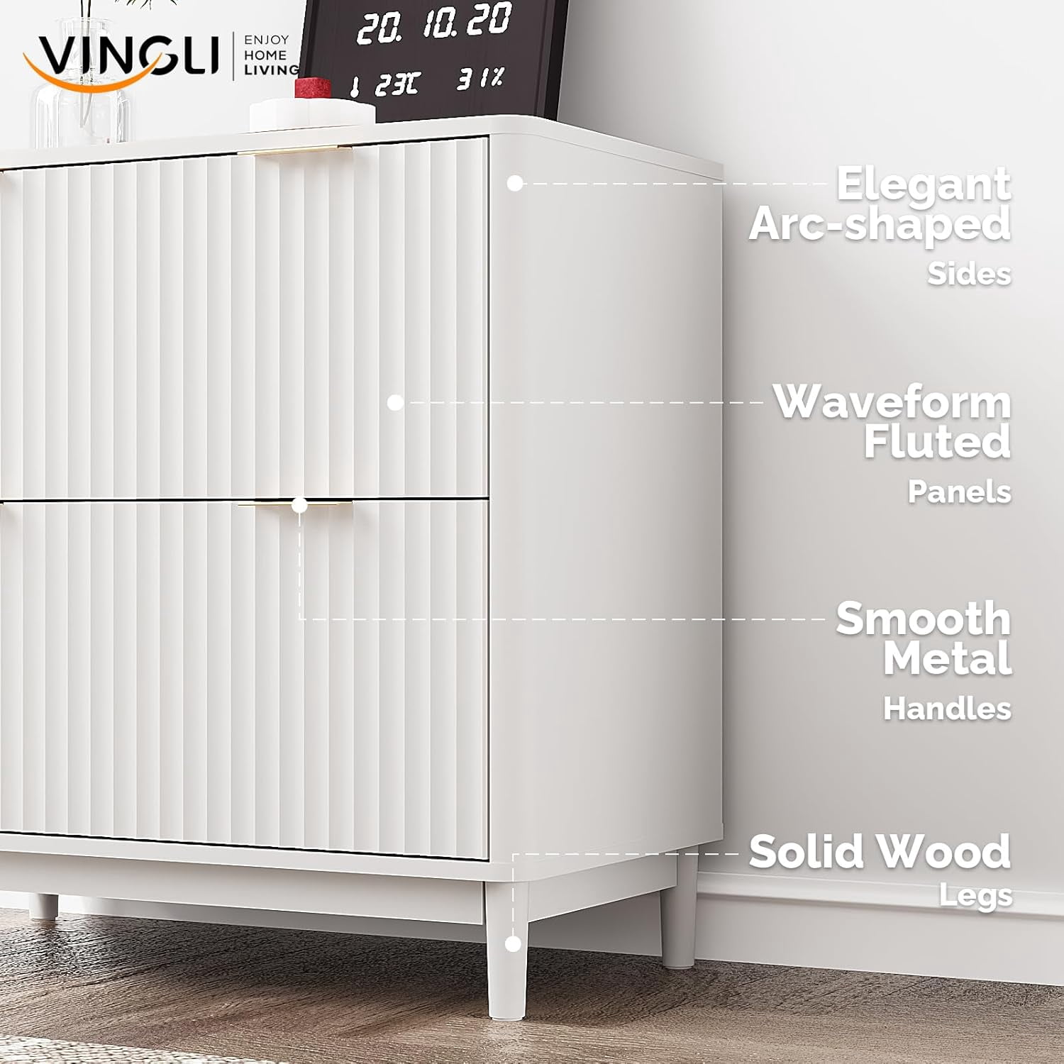 Ktaxon Wood 2-Drawer File Cabinet Office Filing Organizer for Home Office, Filing Cabinet Nightstand for Letter Legal A4 Size File Folder Storage, White