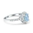 thumbnail image 2 of Oval Engagement Ring Accent Vintage Simulated CZ 925 Sterling Silver Size 8, 2 of 5