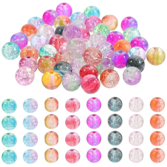PAMINGONO 150Pcs Round Glass Bead Bulk Assorted Beads for Jewelry Making